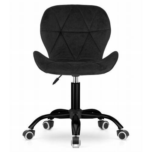 Chaise De Bureau Noto En Velours — Noir 46x46x52