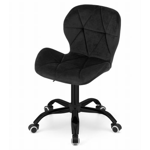 Chaise De Bureau Noto En Velours — Noir 46x46x52