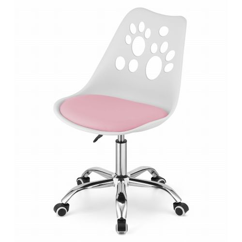 Chaise Pivotante Print - Blanc Et Rose 61x41x52