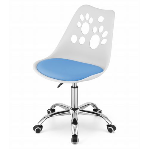 Chaise Pivotante Print - Blanc Et Bleu 61x41x52