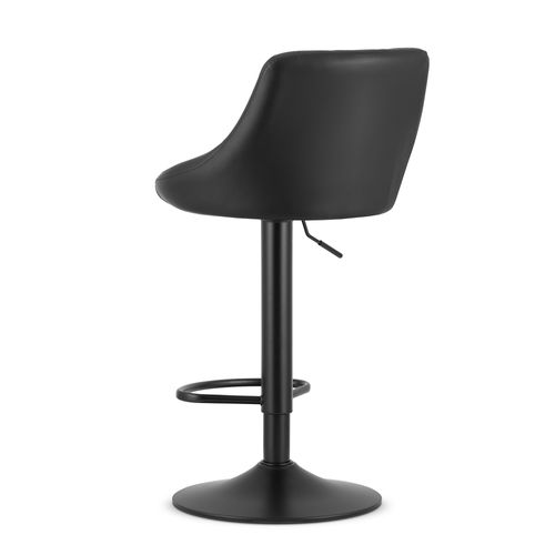 Tabouret Kast - Simili Cuir Noir/base Noire 49x35x47