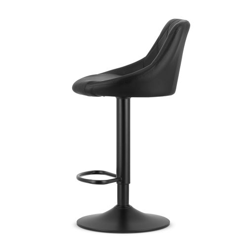 Tabouret Kast - Simili Cuir Noir/base Noire 49x35x47