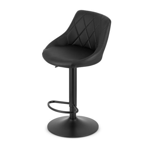 Tabouret Kast - Simili Cuir Noir/base Noire 49x35x47