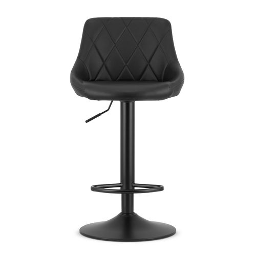 Tabouret Kast - Simili Cuir Noir/base Noire 49x35x47
