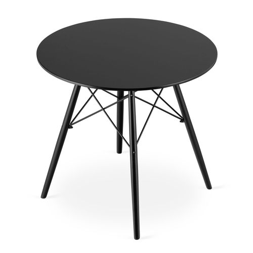 Table Todi Ronde 80 Cm - Noir / Pieds Noirs 88x91x9