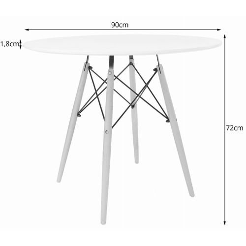Table Todi Ronde 90 Cm - Blanc 98x99x9
