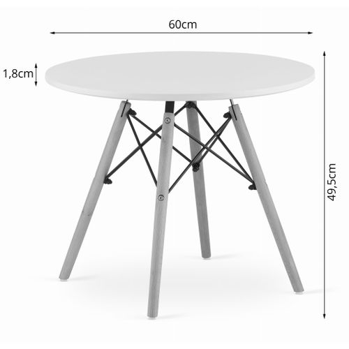 Table Ronde Maksi 60cm - Blanc - 72x69x9