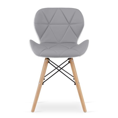 Chaise Lago Similicuir - Gris Et Blanc X 1 45x45x50