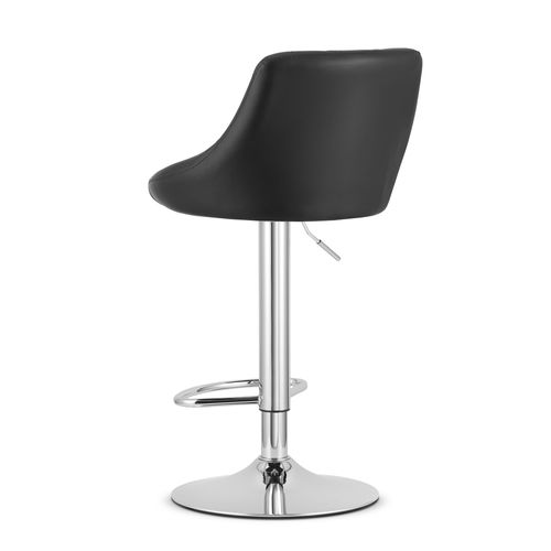 Tabouret Kast - Simili Cuir Noir/base Chromée 49x35x47