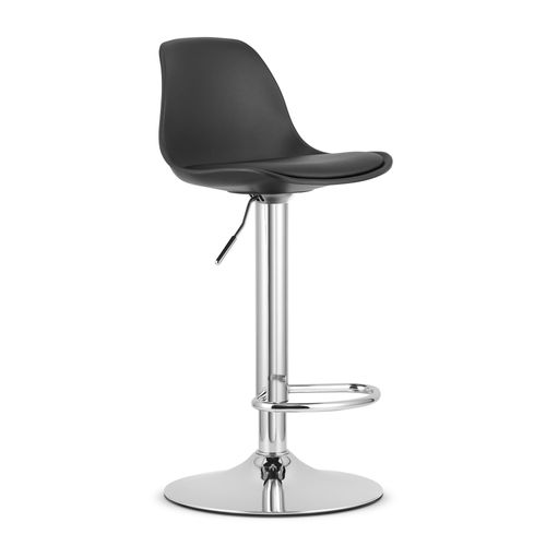 Tabouret Hoga - Noir/base Chromée 49x35x47
