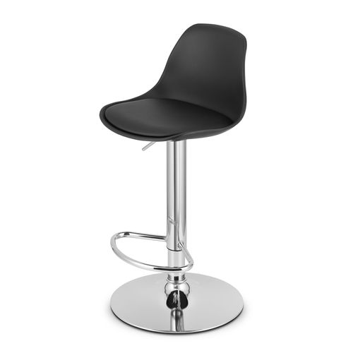Tabouret Hoga - Noir/base Chromée 49x35x47
