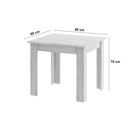 Table Np 80x80 Chêne Sonoma + Blanc 89x7x82