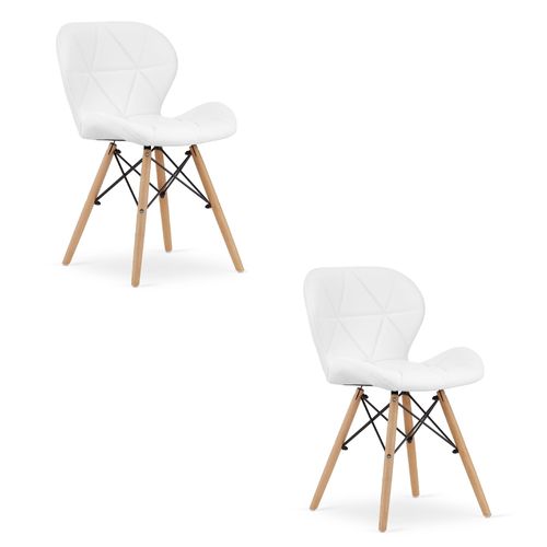 Chaise Lago Simili Cuir - Blanche X 2 46x46x52