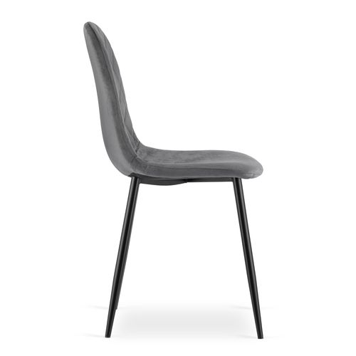 Chaise Asti - Velours Gris Foncé X 2 60x50x50