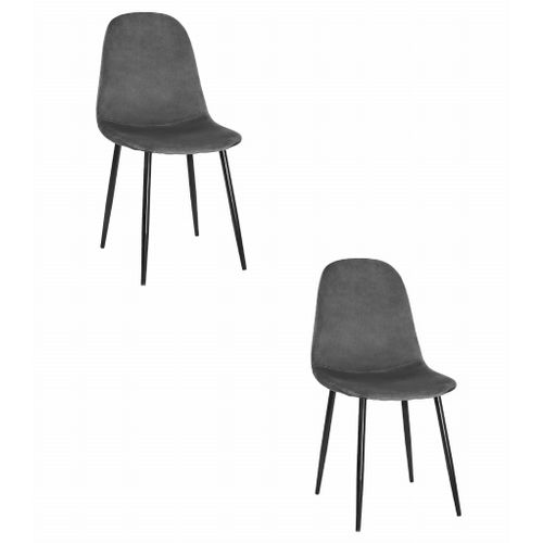 Chaise Como - Velours Gris Foncé X 2 60x50x50