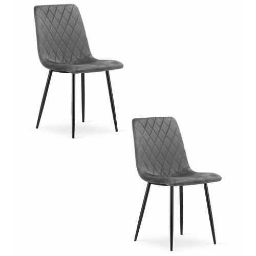 Chaise Turin - Velours Gris Foncé X 2 60x50x50