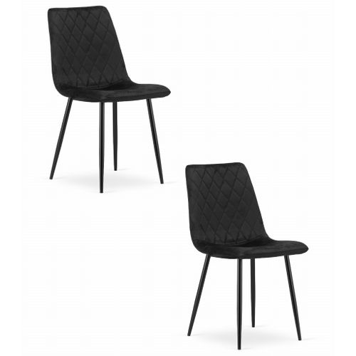 Chaise Turin - Velours Noir X 2 60x50x50
