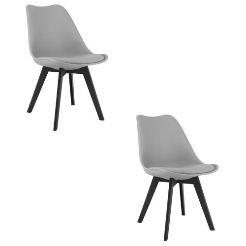 Chaises Mark - Grises / Pieds Noirs X 2 61x40x50