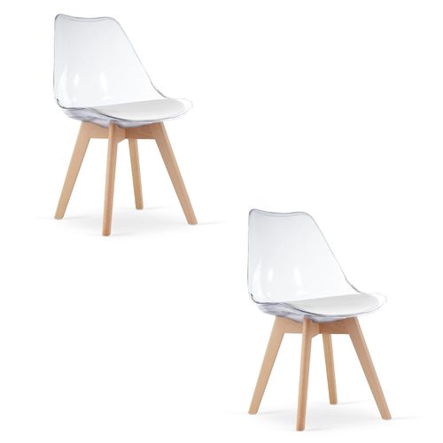 Chaise Mark - Transparentes / Pieds En Hêtre Naturel X 2 61x40x50