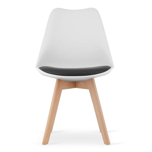 Chaise Mark Blanc Et Noir / Pieds Naturels X 2 61x40x50