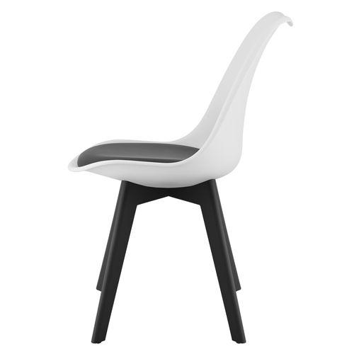 Chaise Mark Blanc Et Noir / Pieds Noirs X 3 60x50x50