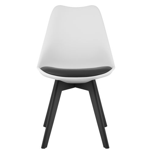 Chaise Mark Blanc Et Noir / Pieds Noirs X 3 60x50x50