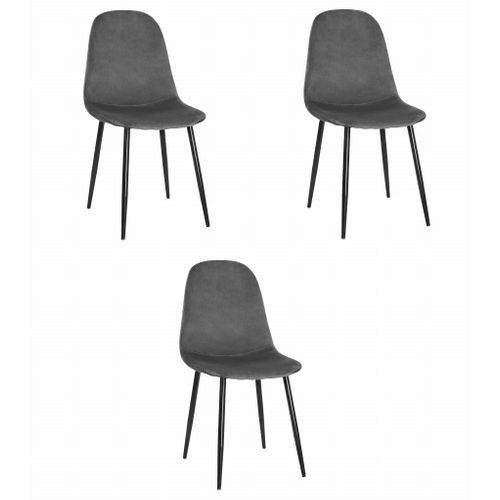Chaise Como - Velours Gris Foncé X 3 61x45x65