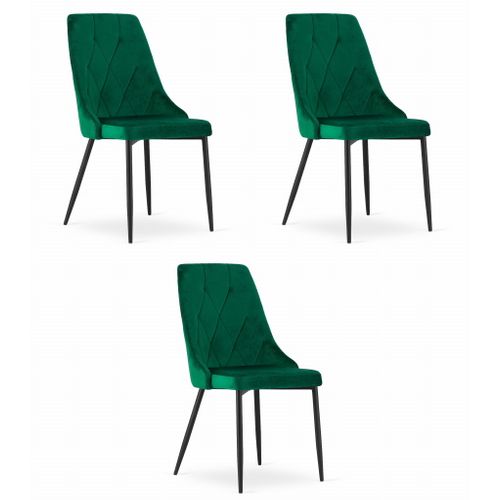 Chaise Imola - Velours Vert Foncé X 3 83x73x50