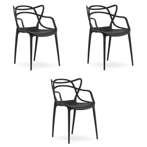Chaises Kato - Noires X 3 60x56x58