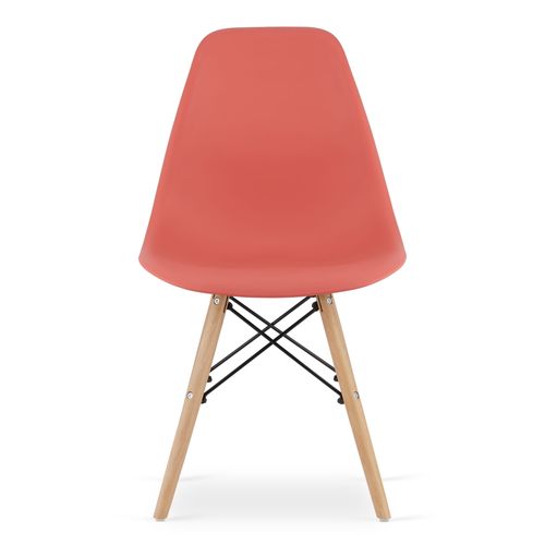 Chaise Osaka Vermillon / Pieds Naturels X 3 61x40x50