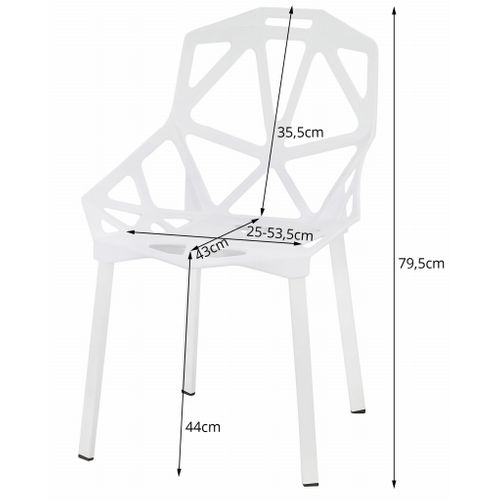 Chaises Essen - Blanches X 3 63x56x64