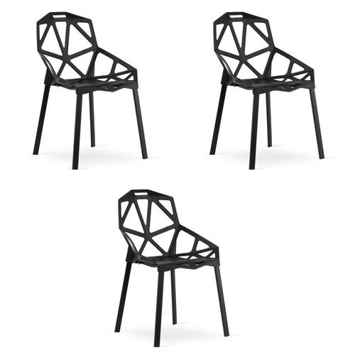 Chaise Essen - Noires X 3 63x56x64
