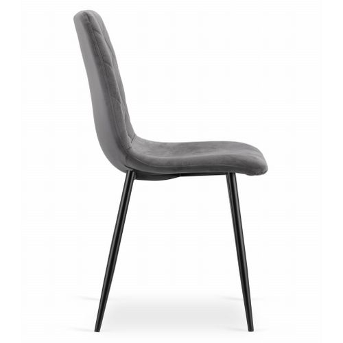 Chaise Turin — Velours Gris Foncé X 3 67x58x59