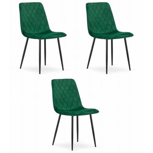 Chaise Turin - Velours Vert Foncé X 3 67x58x59