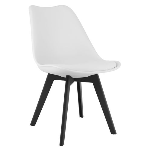 Chaise Mark - Blanc/pieds Noirs X 3 60x50x50