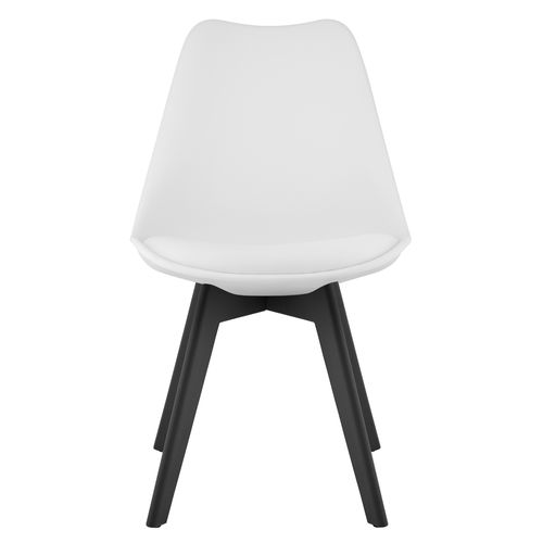 Chaise Mark - Blanc/pieds Noirs X 3 60x50x50
