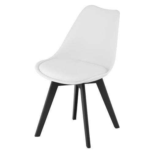 Chaise Mark - Blanc/pieds Noirs X 3 60x50x50
