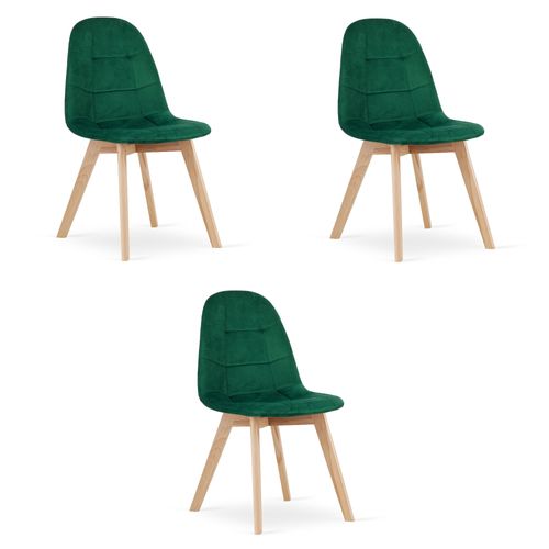 Chaise Bora - Velours Vert Foncé X 3 60x50x50