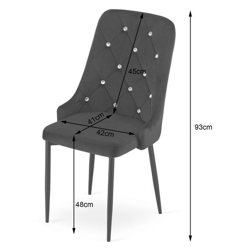 Chaise Amore - Noire X 4 77x73x50
