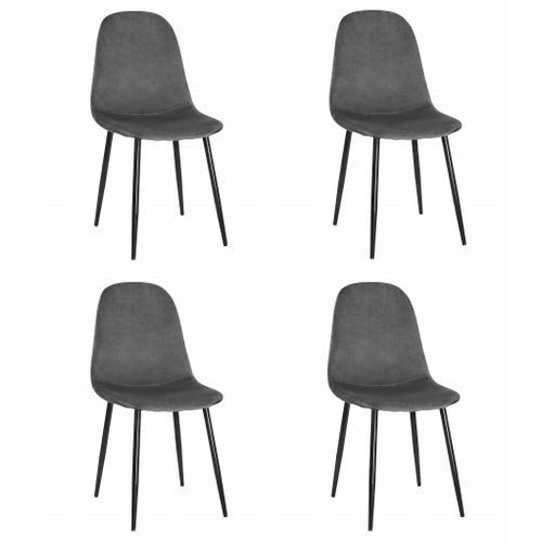Chaise Como - Velours Gris Foncé X 4 61x46x65