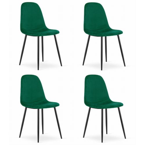 Chaise Como - Velours Vert Foncé X 4 61x46x65