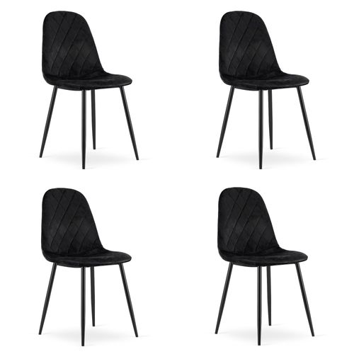 Chaise Asti - Velours Noir X 4 61x45x65