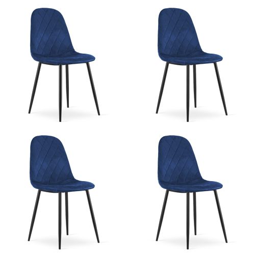Chaise Asti - Velours Bleu Marine X 4 61x45x65