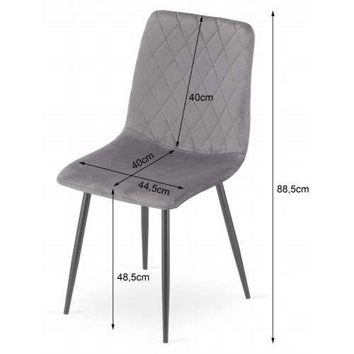 Chaise Turin - Velours Vert Foncé X 4 67x58x59