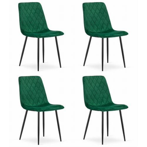 Chaise Turin - Velours Vert Foncé X 4 67x58x59