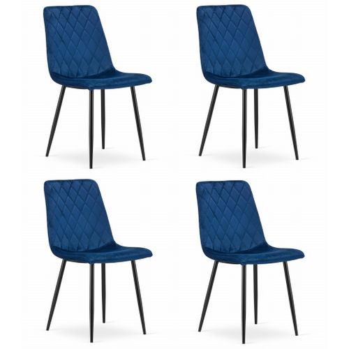 Chaise Turin - Velours Bleu Marine X 4 67x58x59