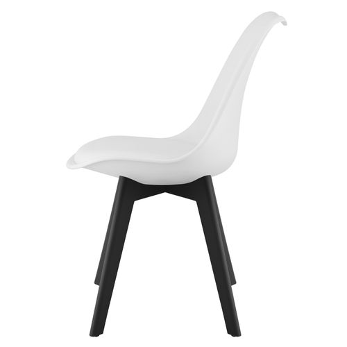 Chaise Mark - Blanc / Pieds Noirs X 4 60x50x50
