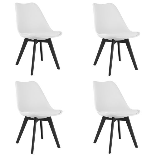 Chaise Mark - Blanc / Pieds Noirs X 4 60x50x50