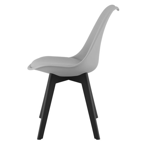 Chaises Mark - Grises / Pieds Noirs X 4 60x50x50