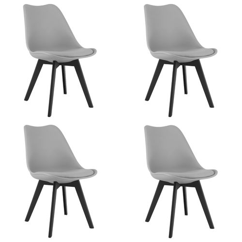 Chaises Mark - Grises / Pieds Noirs X 4 60x50x50